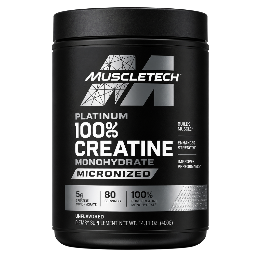 Creatina MuscleTech Platinum 400g — envase frontal original